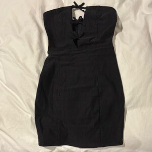 Motel Rocks Black Strapless Sheath Dress